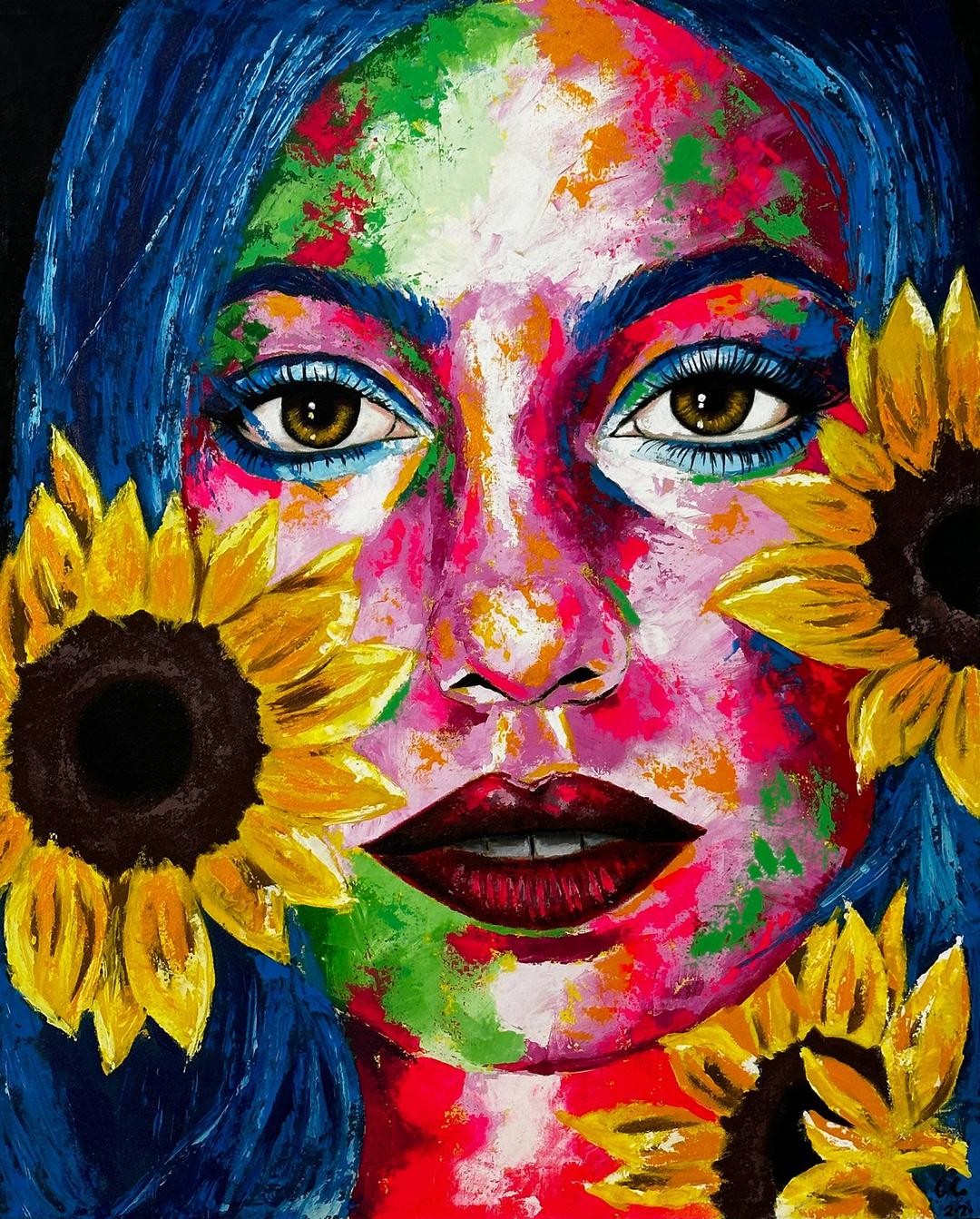 Sunflower Dreams — acrylic painting by Marya Mayan, 2021