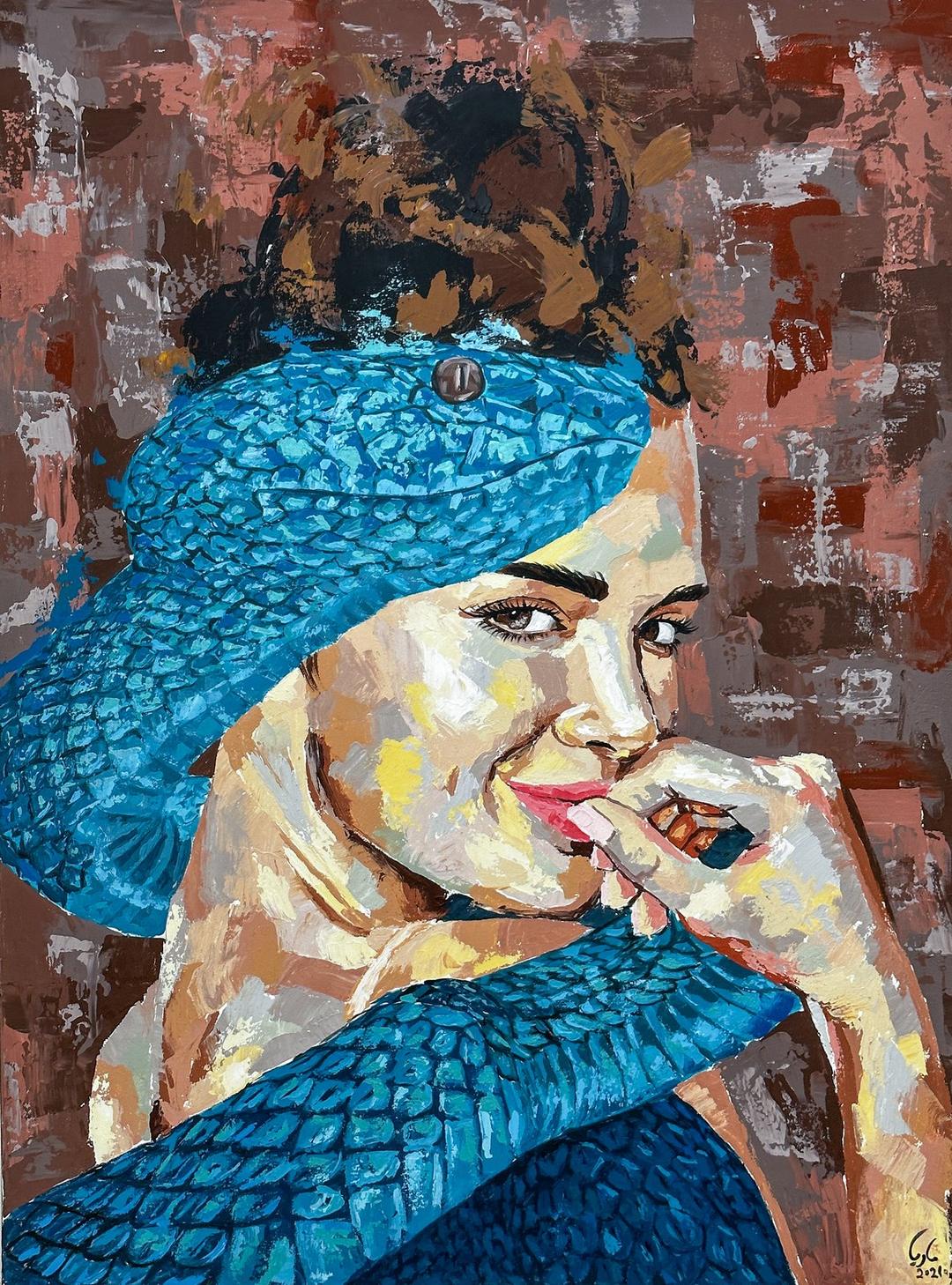Snake — acrylic painting by Marya Mayan, 2022